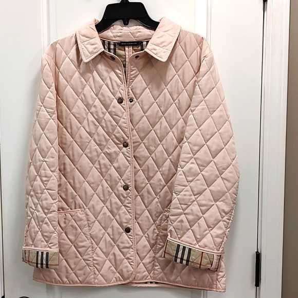 Burberry Jackets & Blazers - 🥰 EUC Burberry London Ladie's/Girl's/Unisex Quilted Car Coat, Baby Pink, Medium